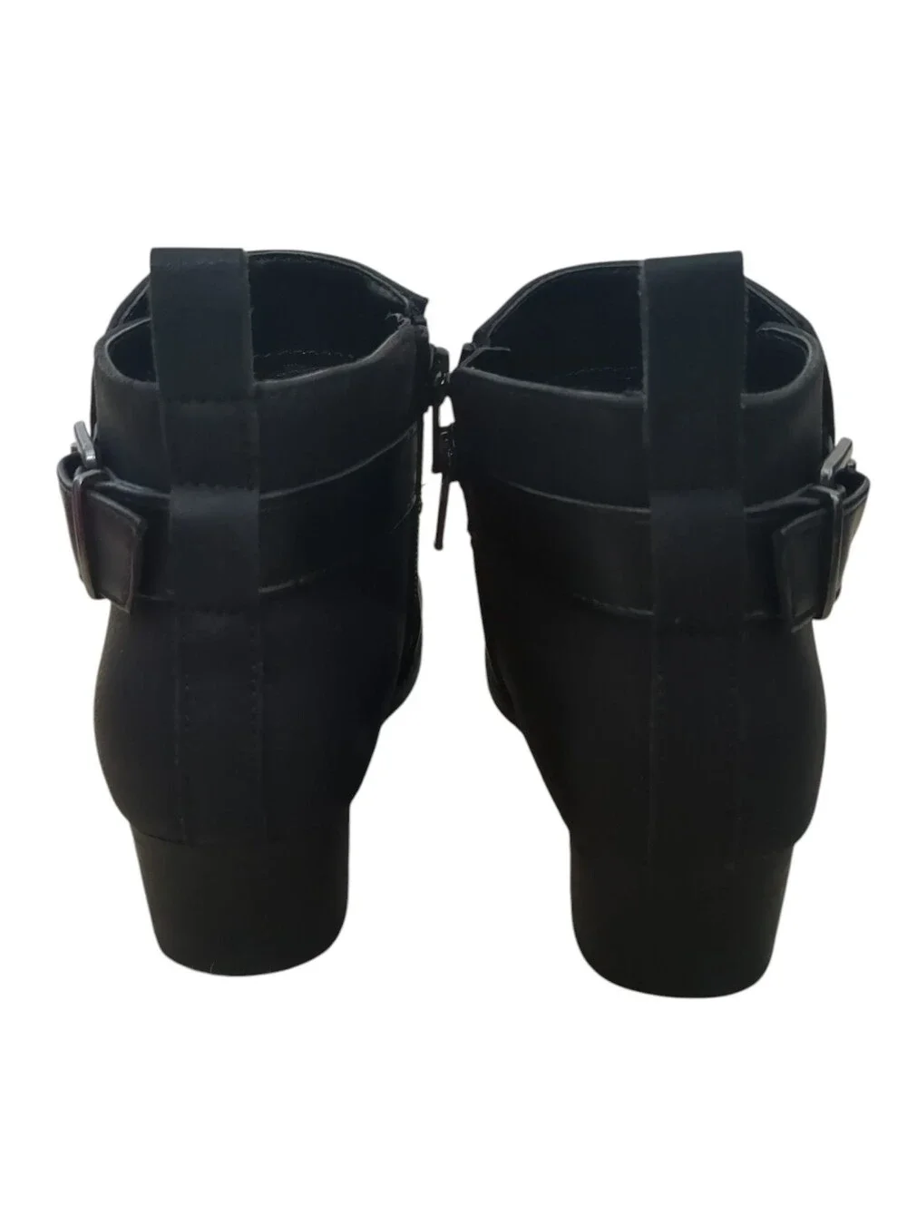 Girls Buckle Heel Booties In Black (Size 13)